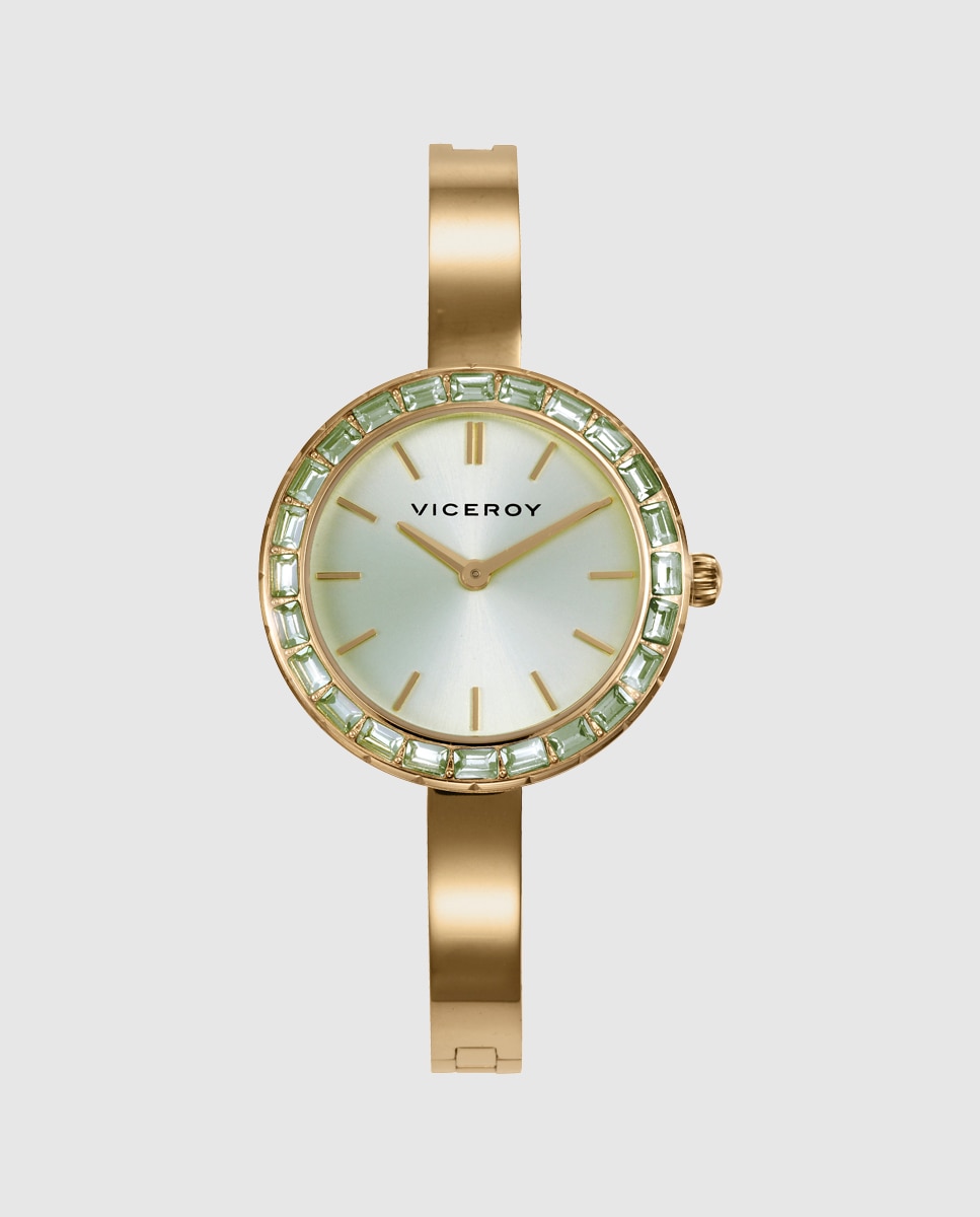 Relógio Analógico com Caixa e Bracelete de Aço Ip Dourado Dourado-1