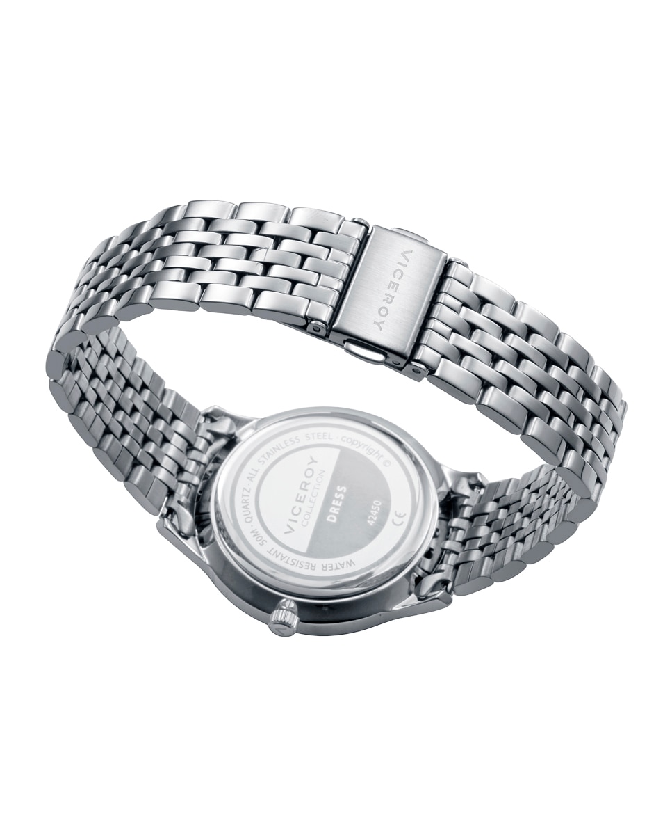 Relógio Analógico Dress com Caixa e Bracelete de Aço Prata-2