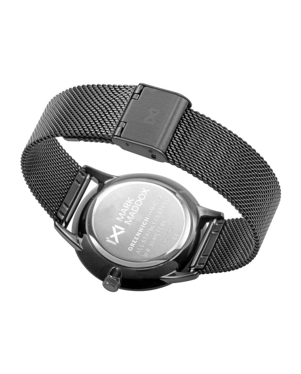 Relógio Analógico com Caixa e Bracelete Milanesa de Aço Ip em Preto Preto-2
