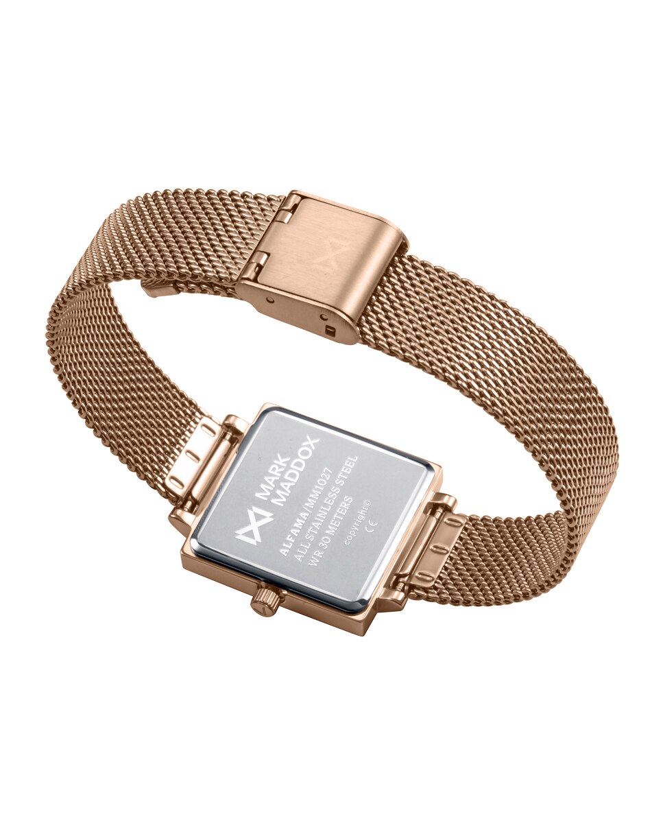 Relógio Analógico com Caixa e Bracelete Milanesa de Aço Ip Rosa Rosa-2