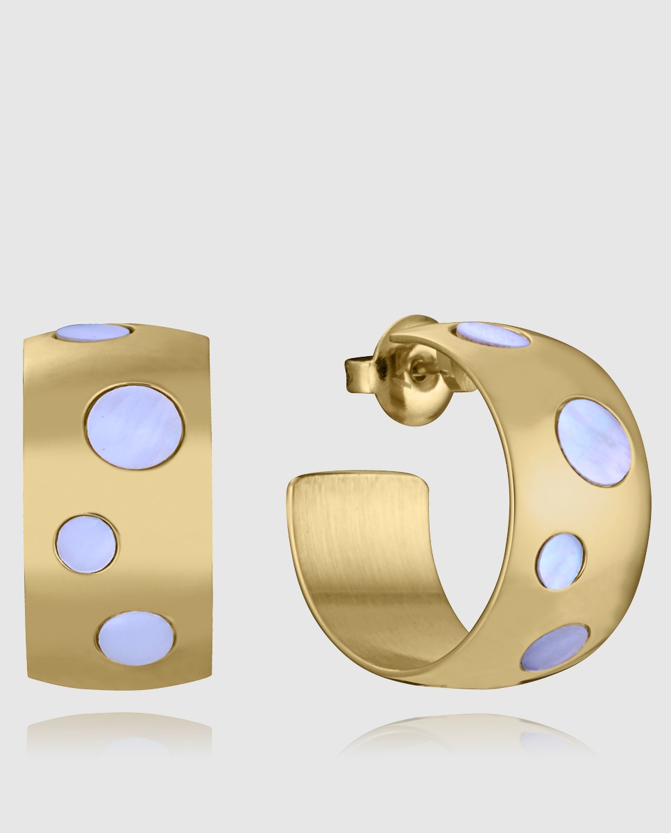 Brincos de Aço Ip Dourado com Argola Abertos Dourado-1