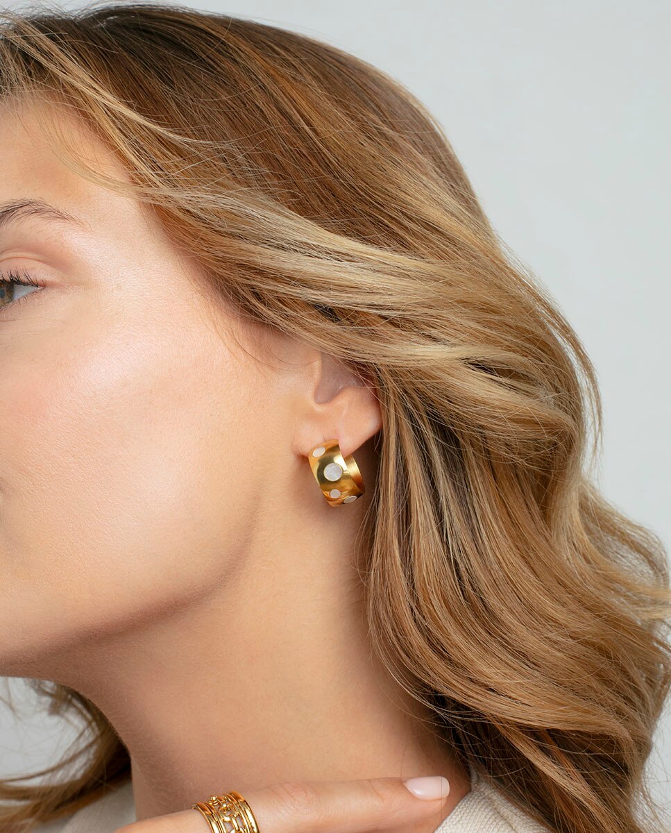 Brincos de Aço Ip Dourado com Argola Abertos Dourado-3