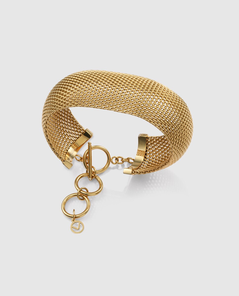 Pulseira de Aço Ip Dourado Esterilla Dourado-1
