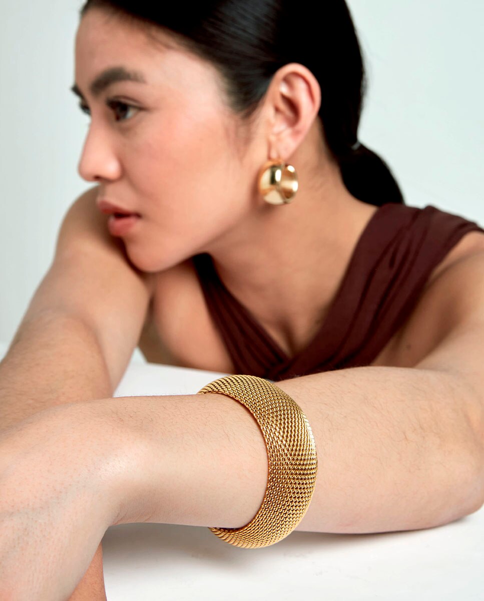 Pulseira de Aço Ip Dourado Esterilla Dourado-2