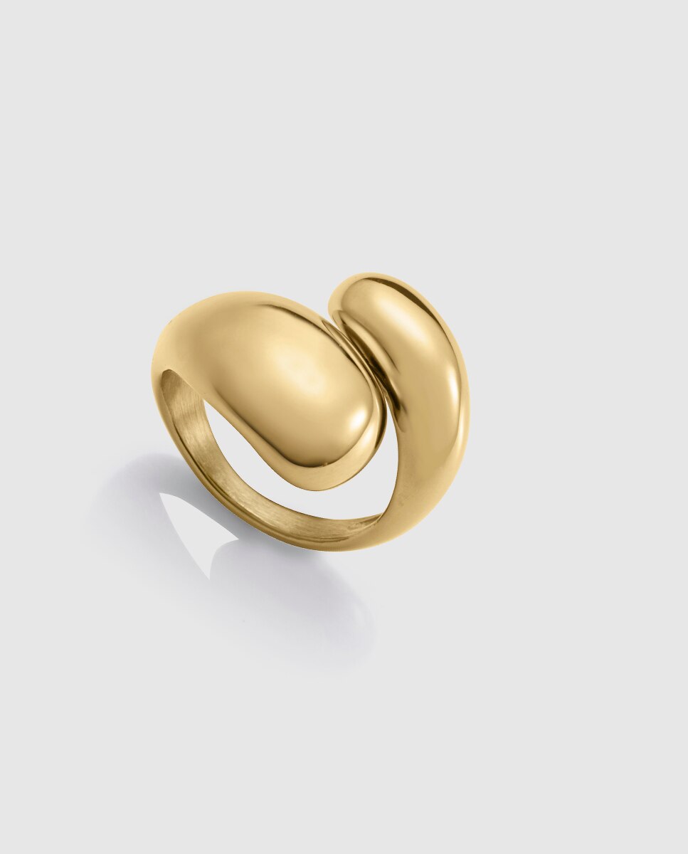 Imagem 0 de Anel de Aço Ip Dourado Volume