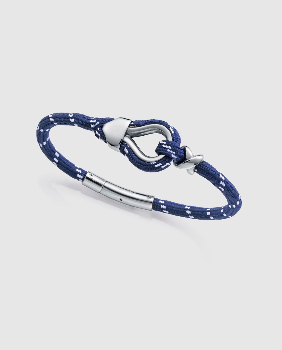 Pulseira de Aço e Nylon em Azul e Branco Azul / Branco-1