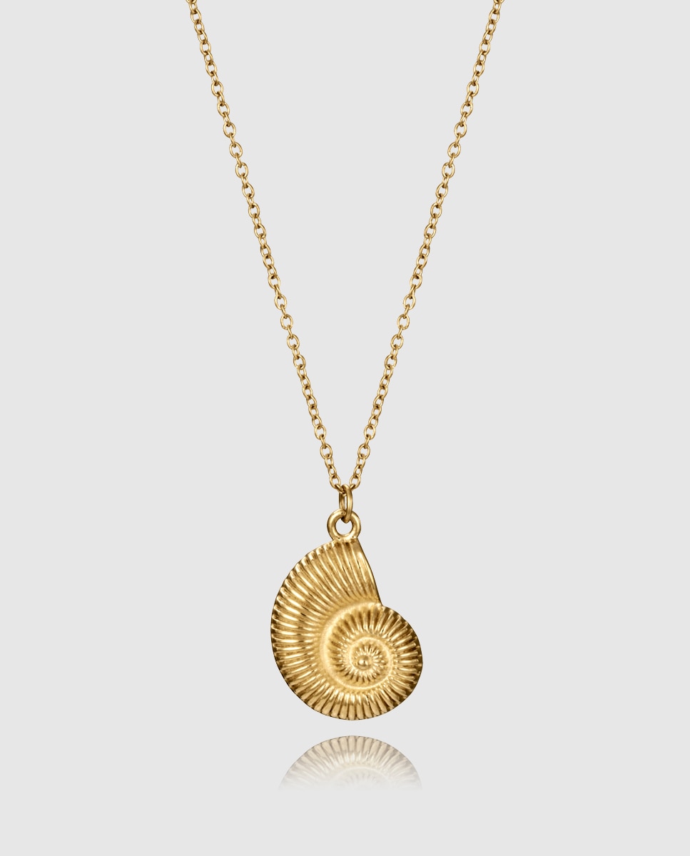 Colar de Aço Ip Dourado com Pingente Dourado-1