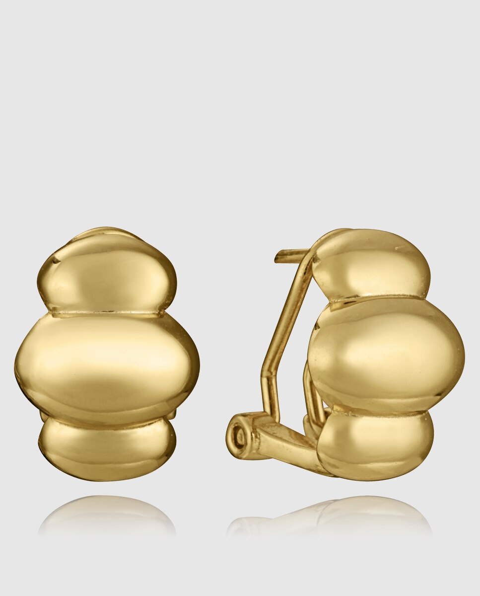 Brincos de Prata de Primeira Lei com Banho de Ouro Dourado-1