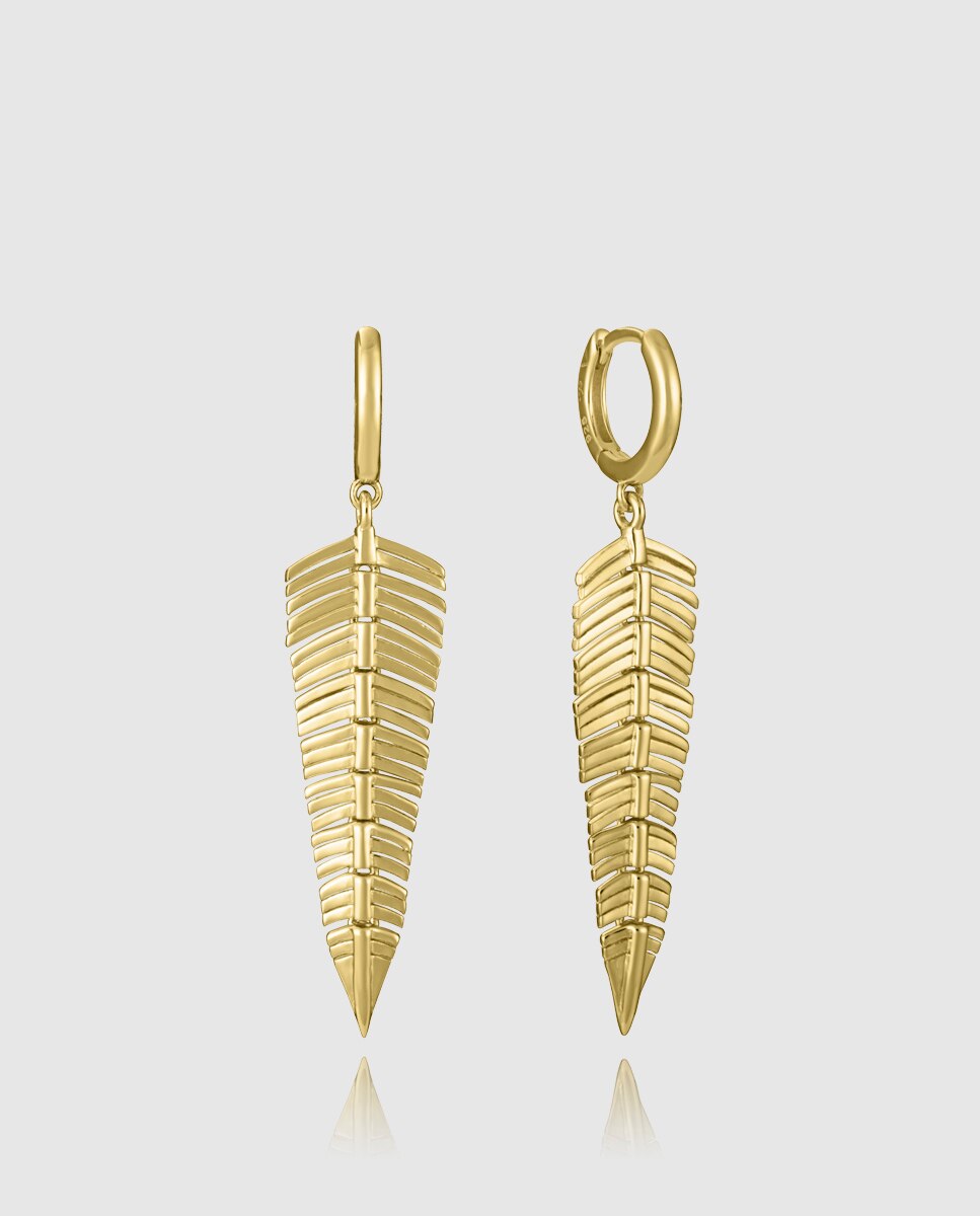 Brincos de Prata de Primeira Lei com Banho de Ouro Dourado-1
