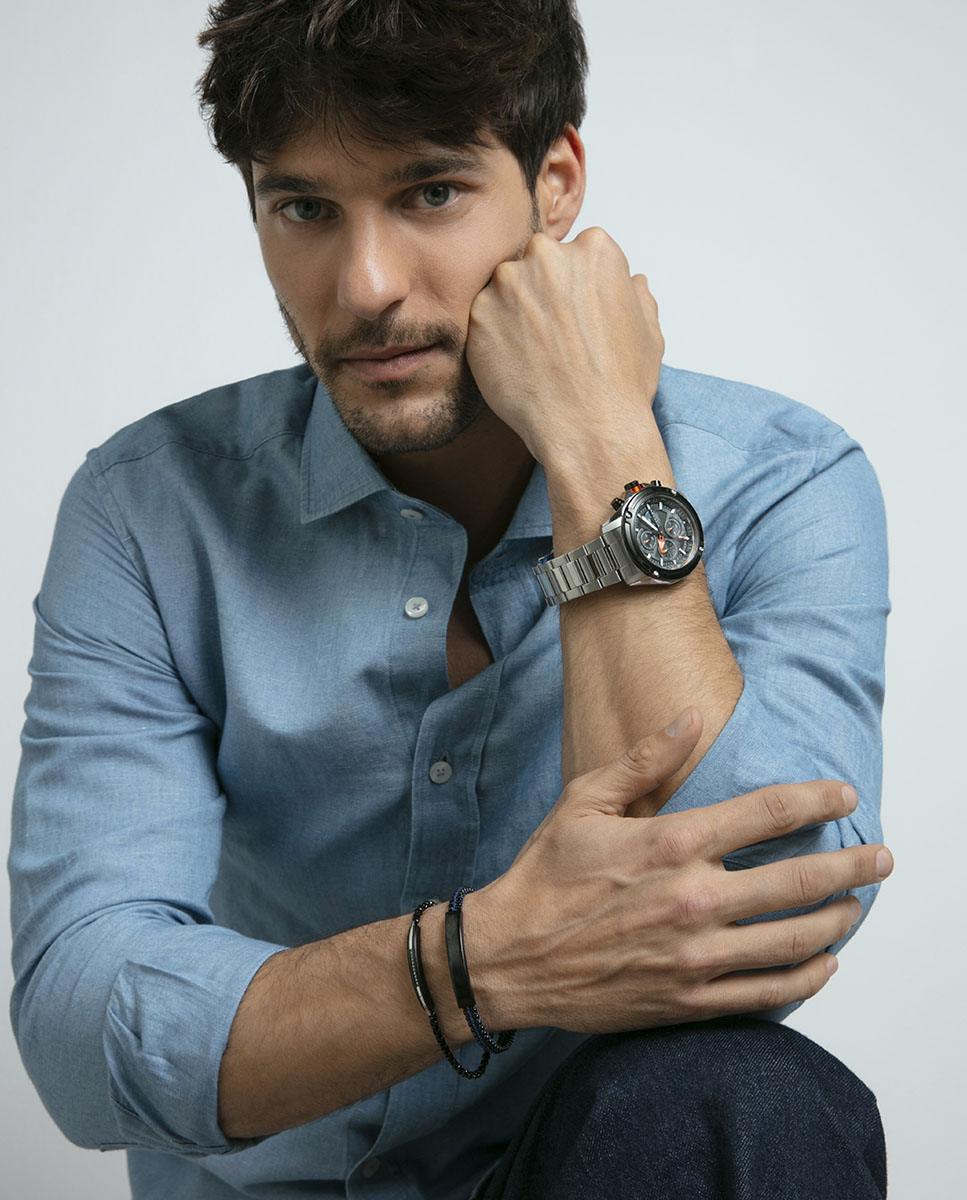Pulseira de Aço Ip Preto com Zircônias Preto-3