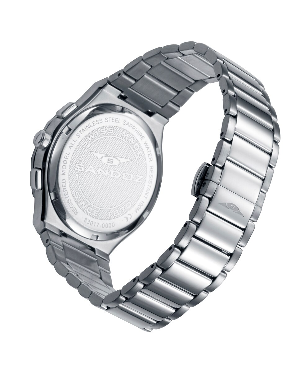Relógio com Caixa e Bracelete de Aço Prateado-2