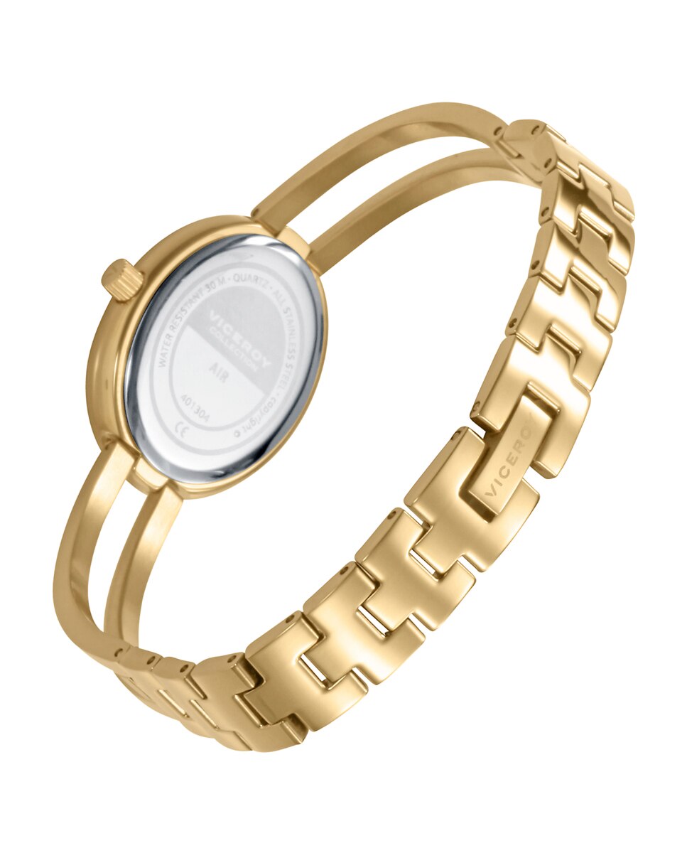 Relógio Analógico com Caixa e Bracelete de Aço Ip Dourado Dourado-2