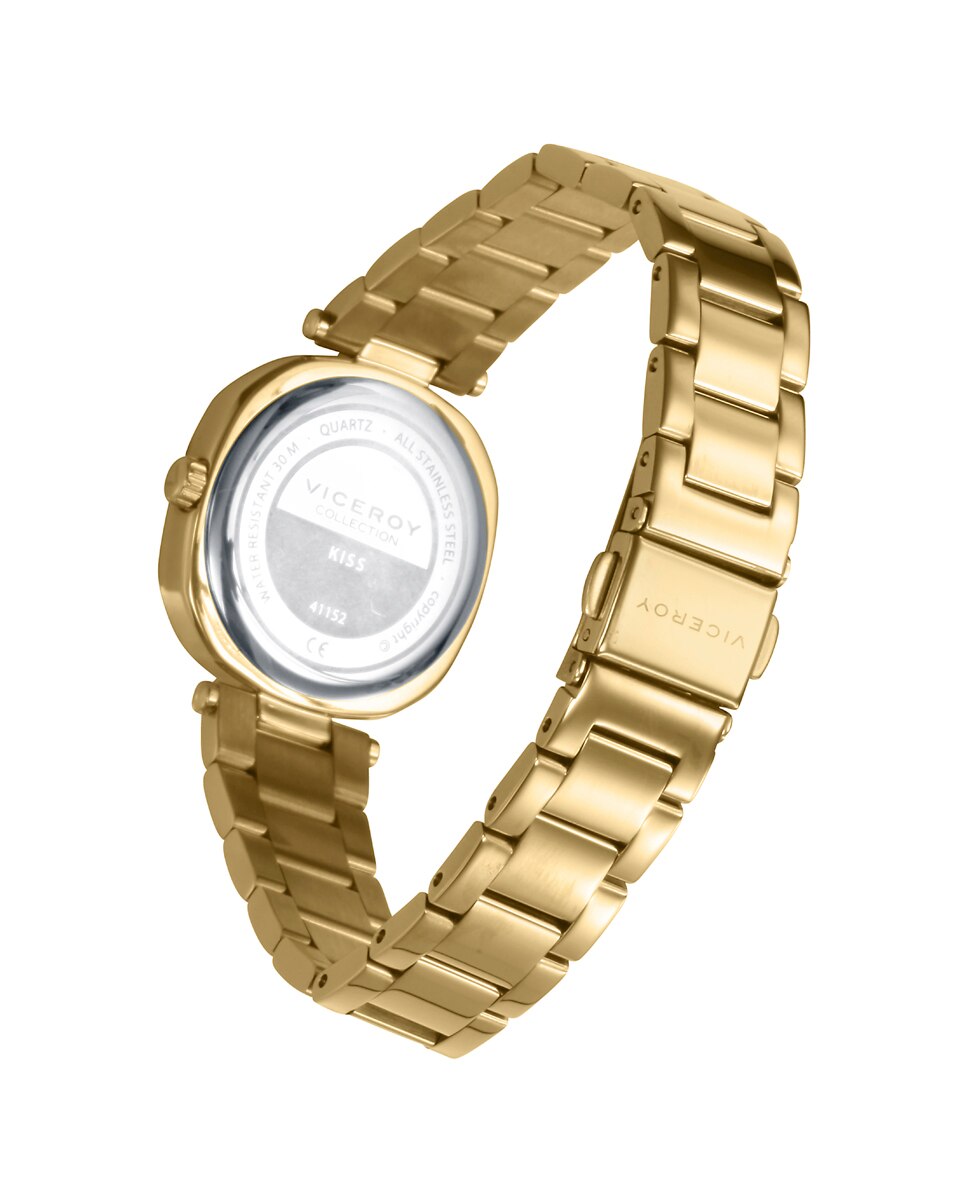 Relógio Analógico com Caixa de Aço Ip Dourado e Bracelete de Aço Ip Dourado Dourado-2