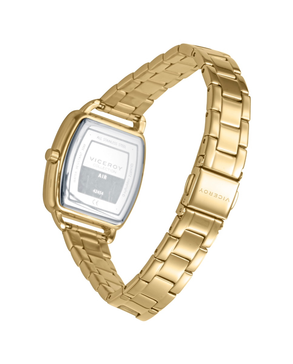 Relógio Analógico com Caixa de Aço Ip Dourado e Bracelete de Aço Ip Dourado Dourado-2