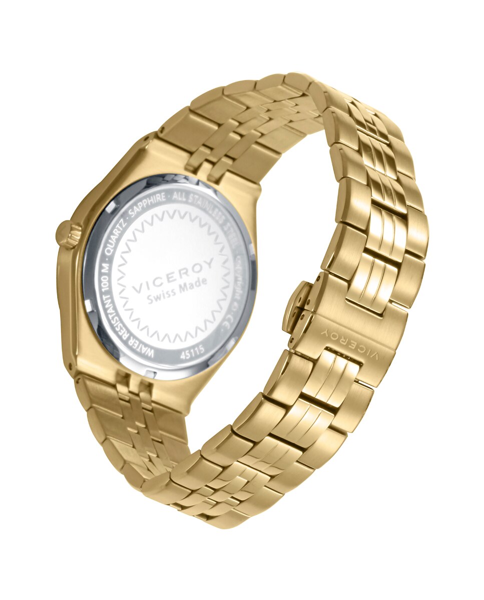 Relógio Analógico com Caixa e Bracelete de Aço Ip Dourado Dourado-2