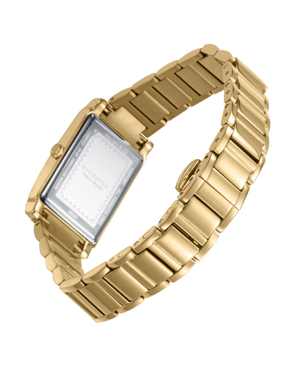Relógio Analógico com Caixa e Bracelete de Aço e Ip Dourado Dourado-2