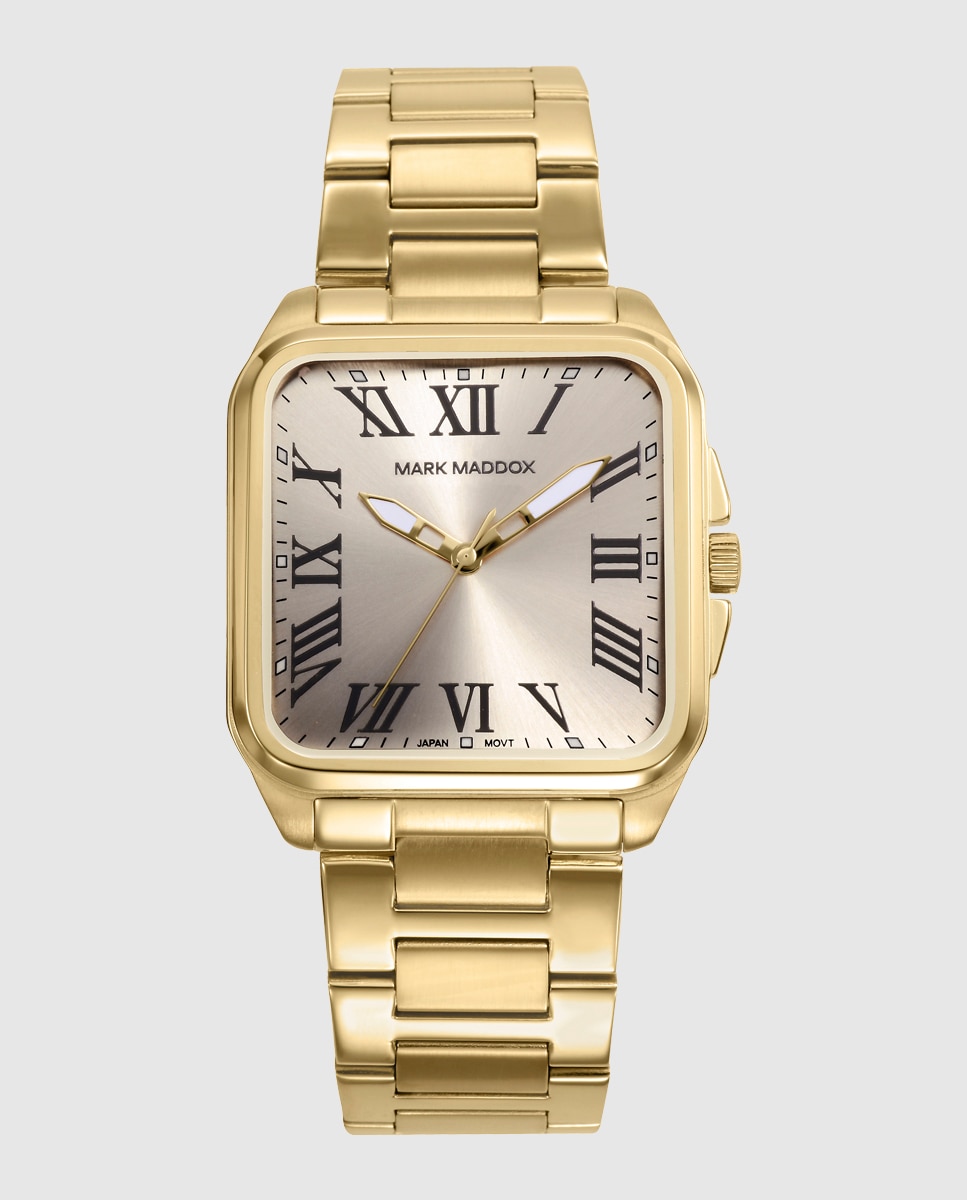 Relógio Analógico com Caixa e Bracelete de Aço Ip Dourado Dourado-1