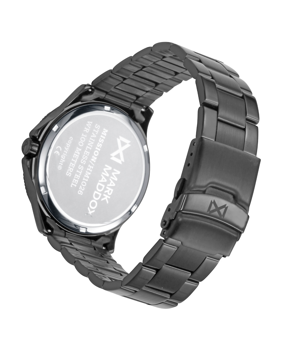 Relógio Analógico com Caixa e Bracelete de Aço Ip em Preto Preto-2
