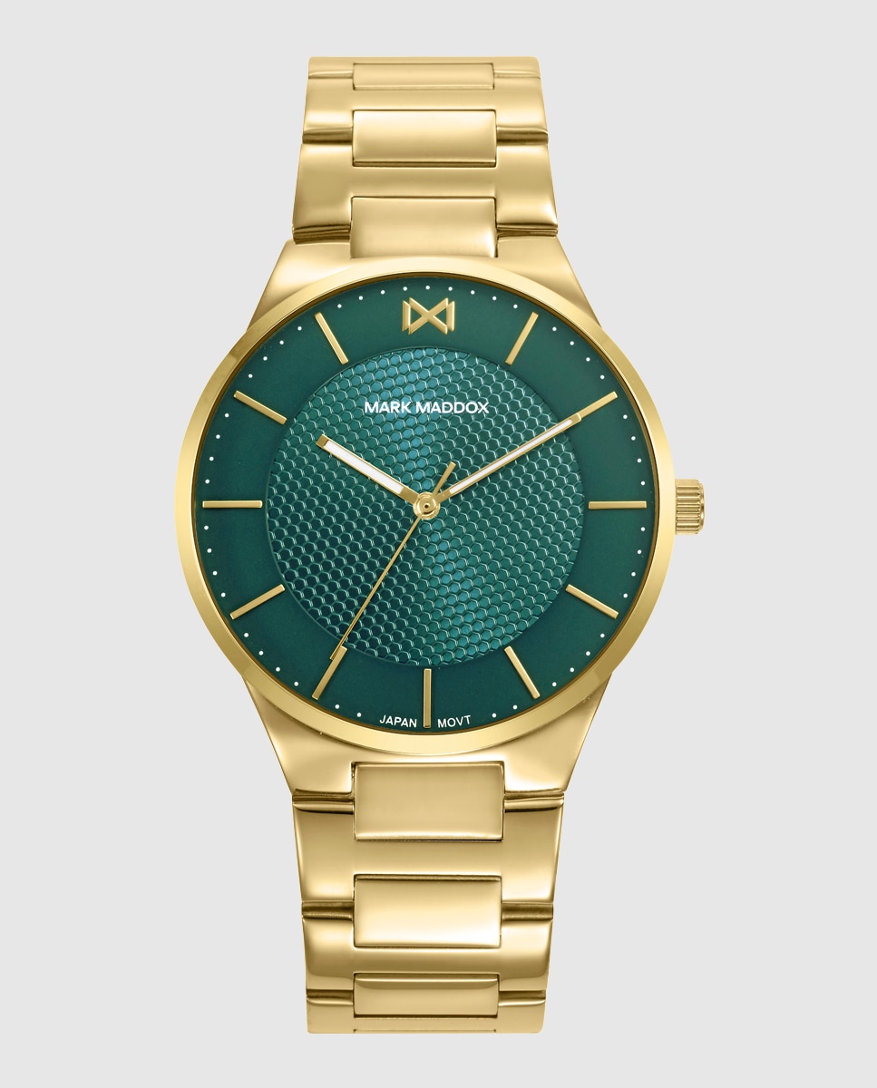 Relógio Analógico com Caixa e Bracelete de Aço Ip Dourado Dourado-1