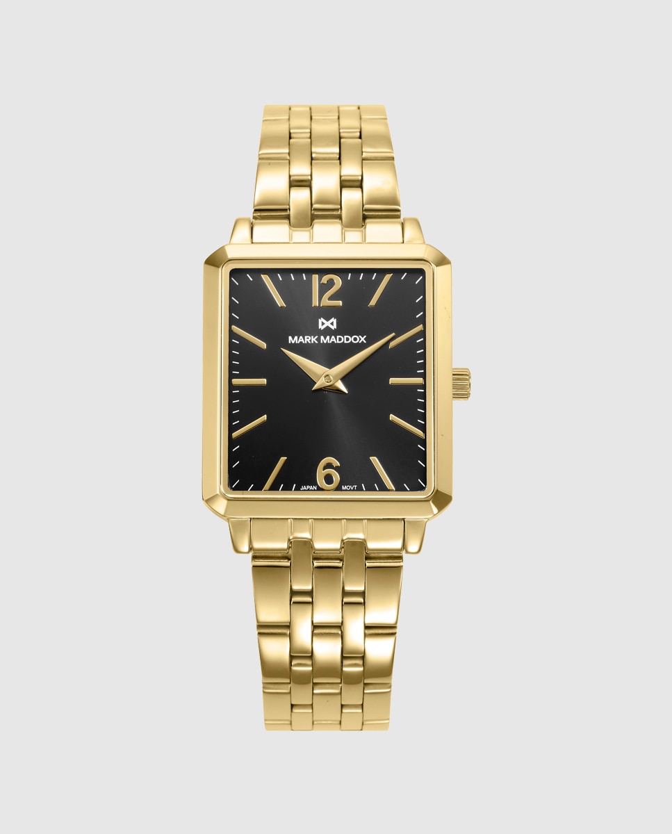 Relógio Analógico com Caixa e Bracelete de Aço Ip Dourado Dourado-1