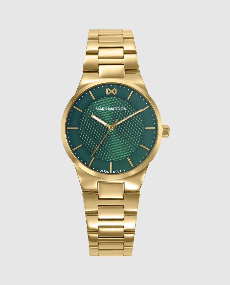 Relógio Analógico com Caixa e Bracelete de Aço Ip Dourado Dourado-1