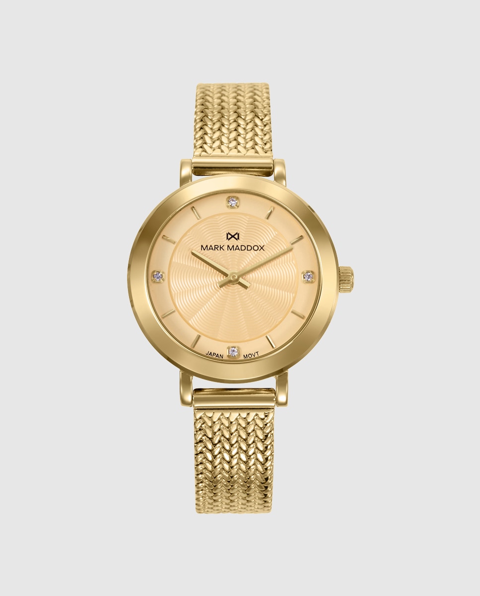 Imagem 0 de Relógio Analógico com Caixa e Bracelete de Aço Ip Dourado