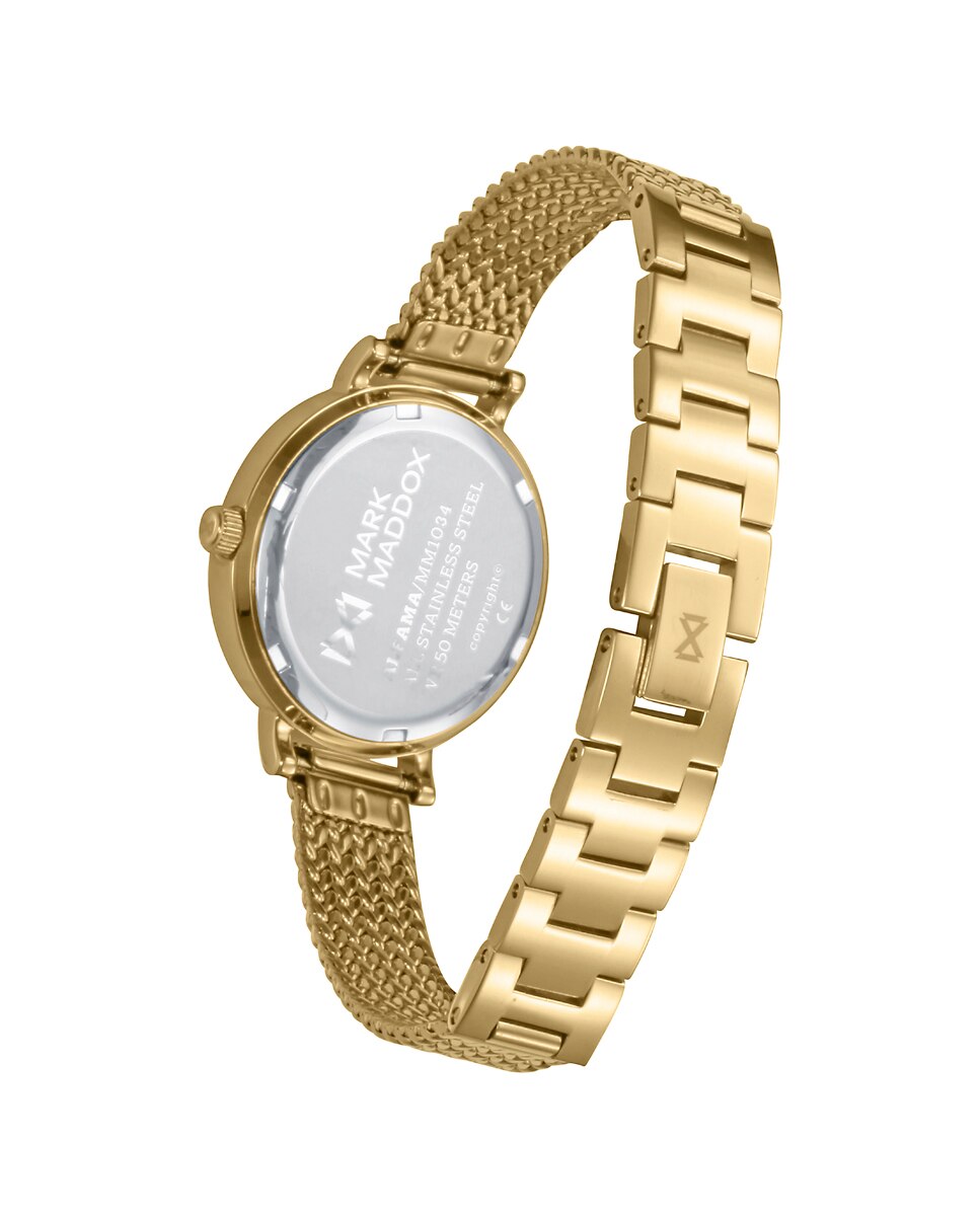 Relógio Analógico com Caixa e Bracelete de Aço Ip Dourado Dourado-2