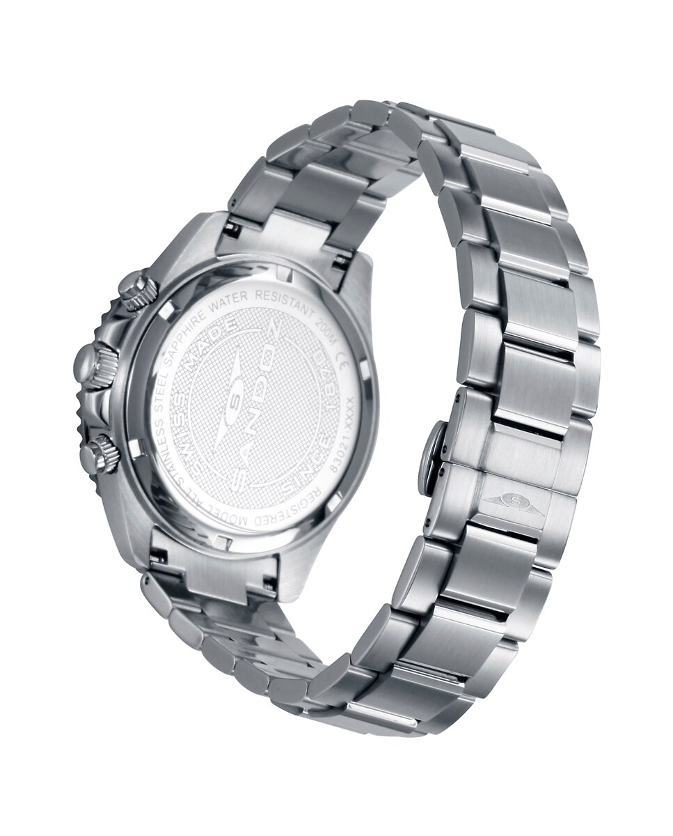 Relógio Caixa Bitono de Aço e Ip Dourado com Bisel de Cerâmica Verde e Bracelete Bitono Prateado-2