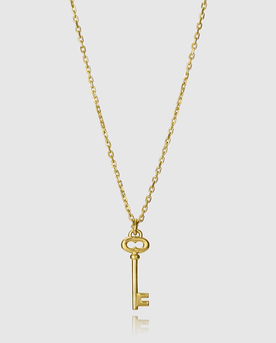 Colar Trend de Prata de Primeira Lei com Banho de Ouro Dourado-1