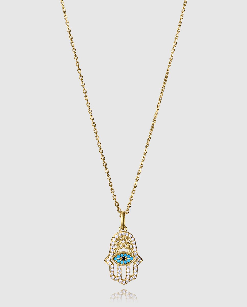 Colar Trend de Prata de Primeira Lei com Banho de Ouro Dourado-1