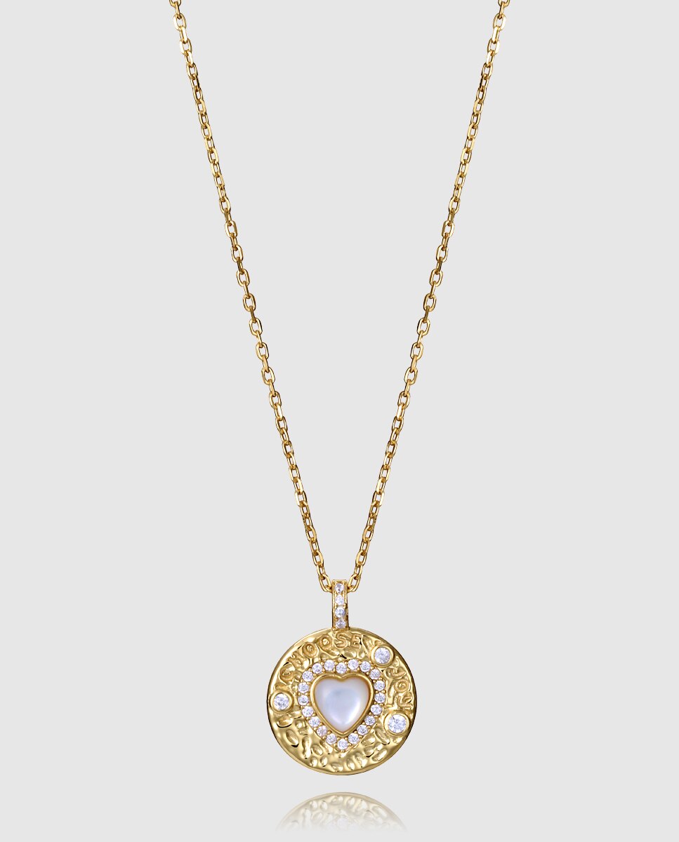 Colar Trend de Prata de Primeira Lei com Banho de Ouro Dourado-1