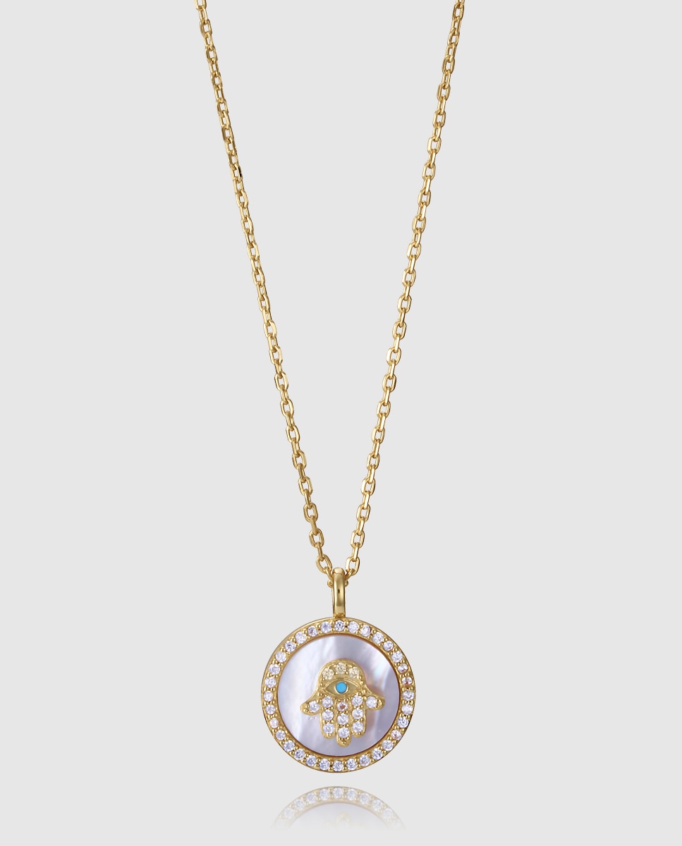 Colar Trend de Prata de Primeira Lei com Banho de Ouro Dourado-1
