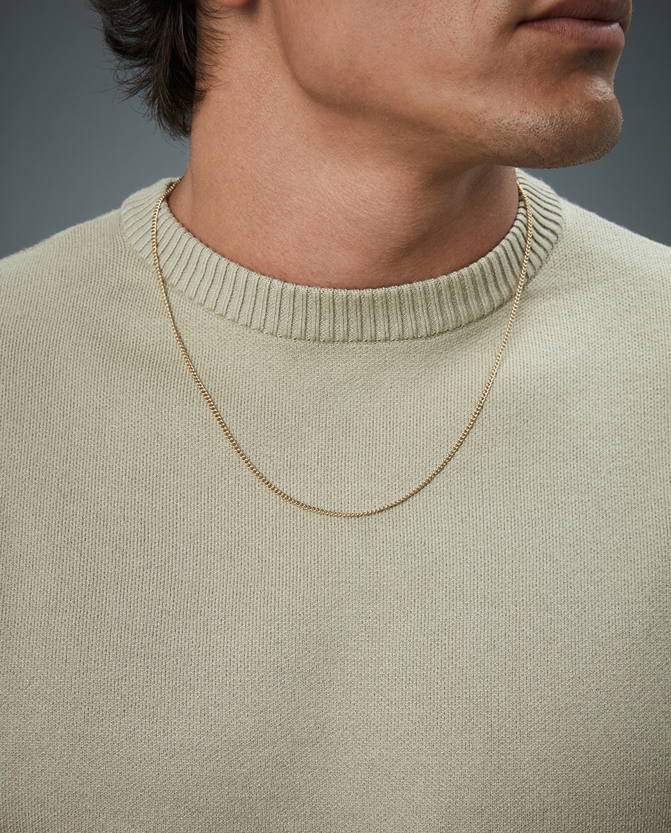 Colar Magnun de Aço Ip Dourado com Corrente Dourado-2