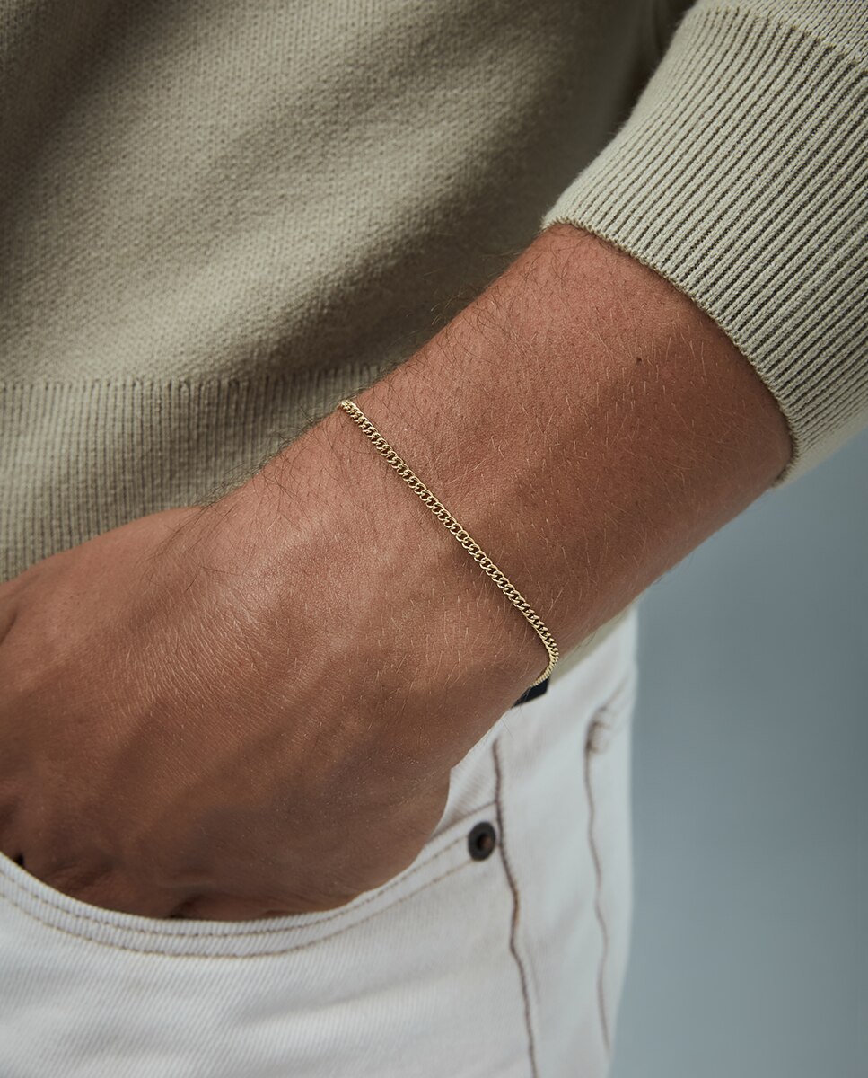 Pulseira Magnum de Aço Ip Dourado Corrente Dourado-2