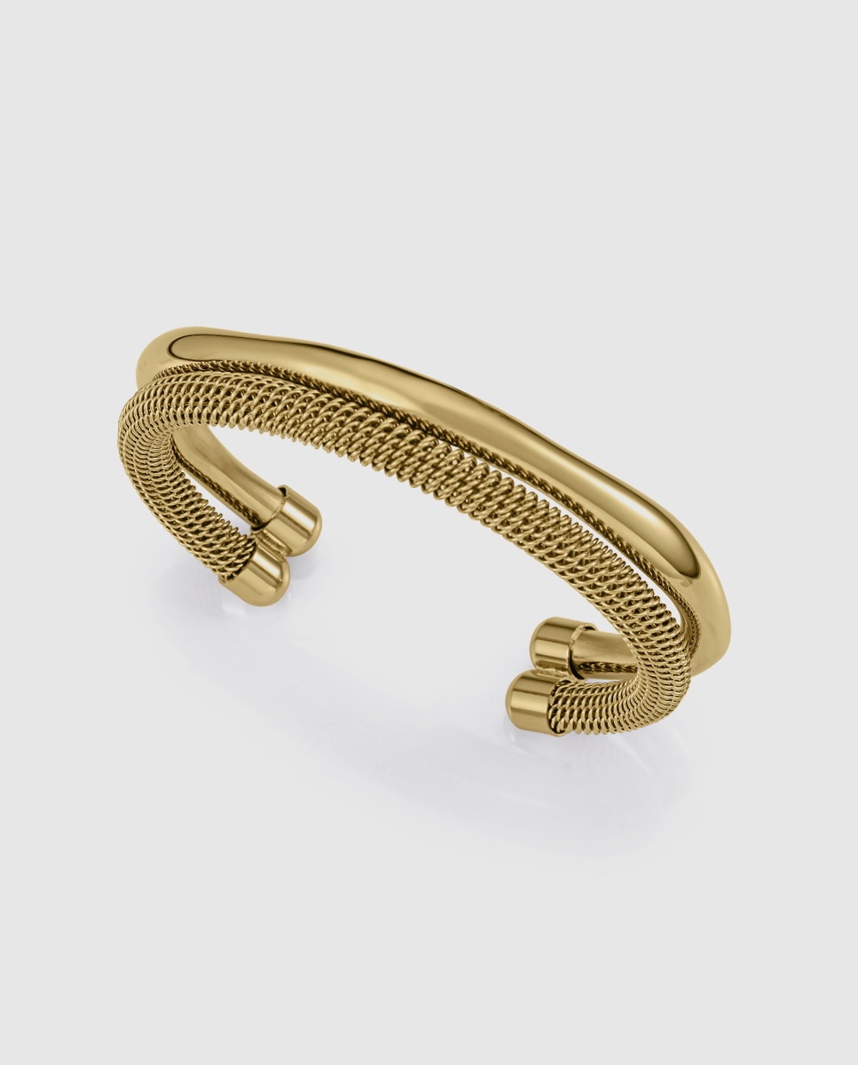 Pulseira de Aço Ip Dourado Rígida Coleção Laura Escanes Dourado-1