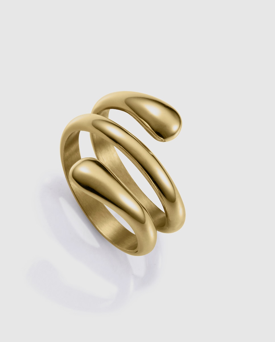 Anel Air de Aço Ip Dourado Hélice Dourado-1