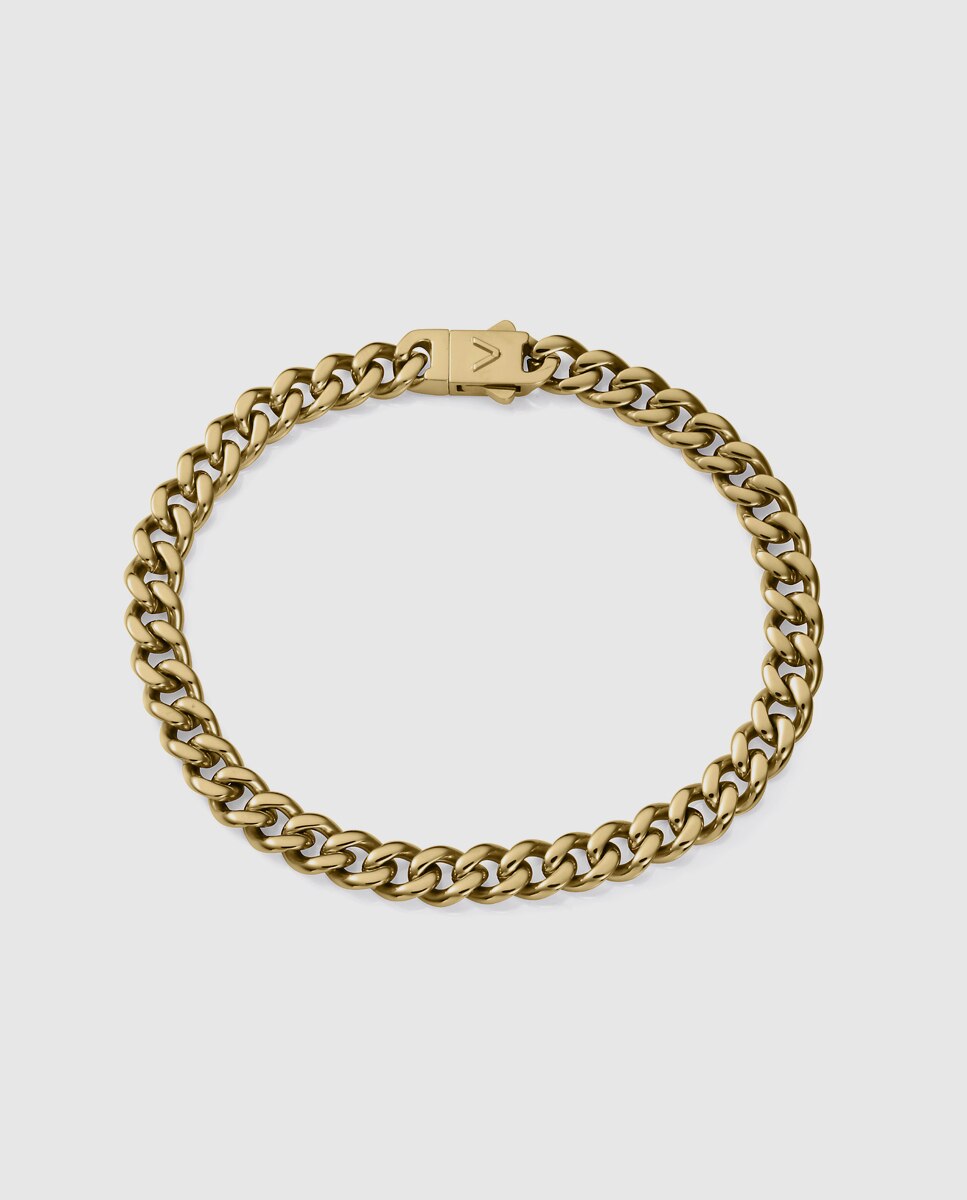 Pulseira Magnum de Aço Ip Dourado Corrente Dourado-1