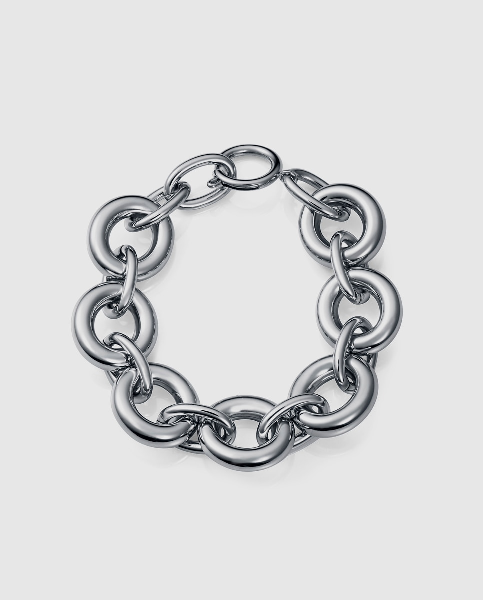 Pulseira Air de Aço com Elos Prateado-1