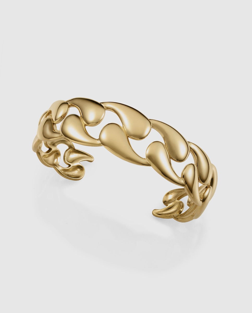 Pulseira Air de Aço Ip em Dourado Rígida Aberta Dourado-1