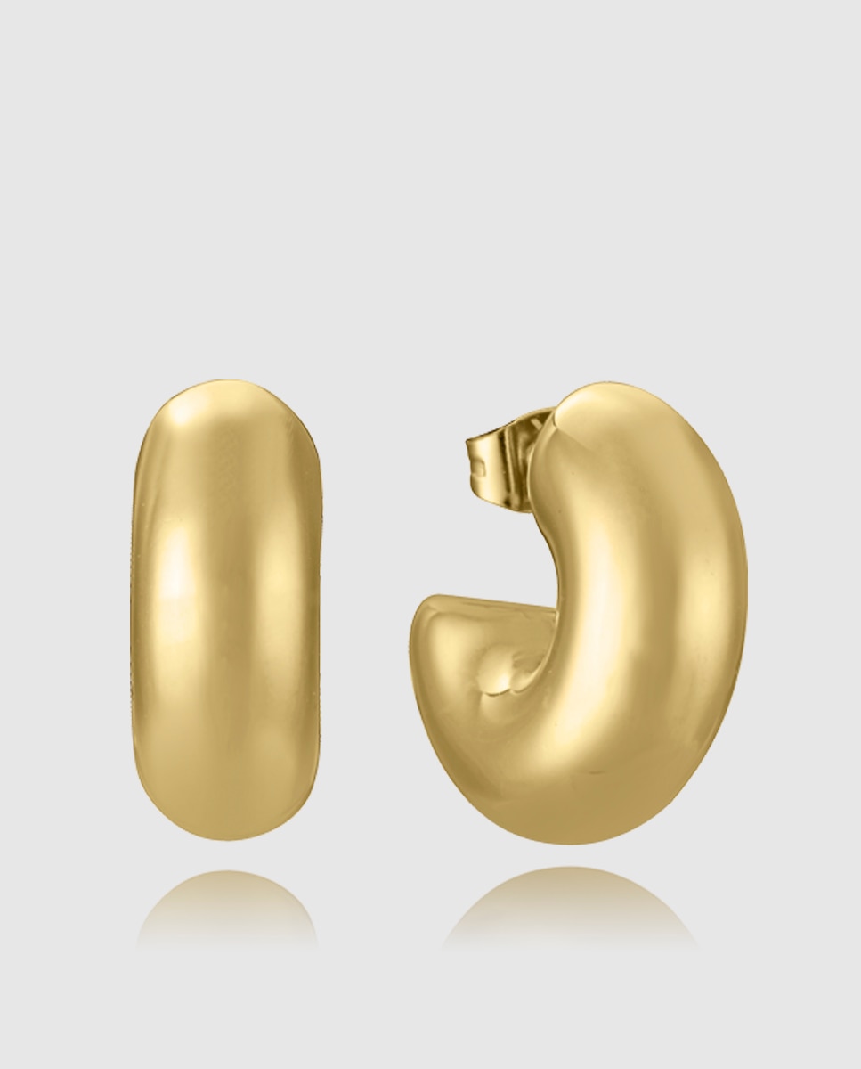 Brincos Air de Aço Ip Dourado Argola Aberta Dourado-1