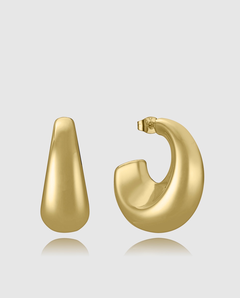Brincos Air de Aço Ip Dourado Volume Dourado-1
