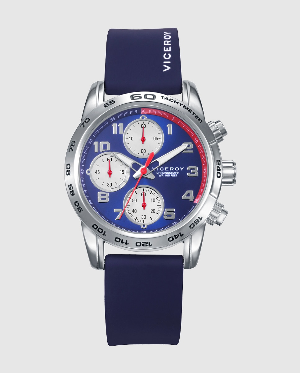 Imagem 0 de Relógio com Caixa e Bracelete de Pele Azul Infantil com Pulseira de Oferta