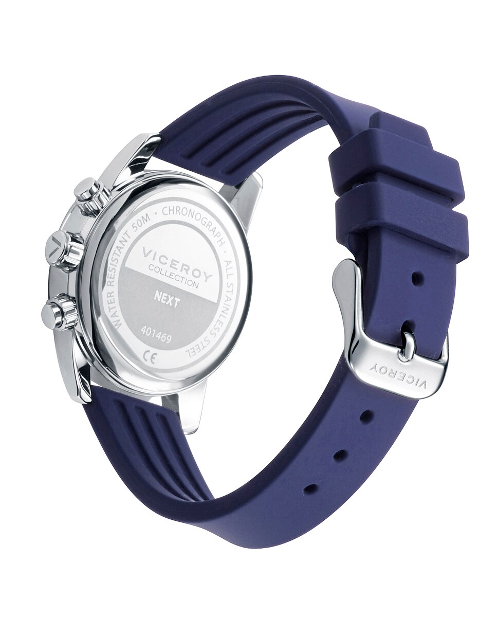 Relógio Infantil Caixa e Correia de Pele em Azul com Pulseira de Oferta Azul-marinho-2