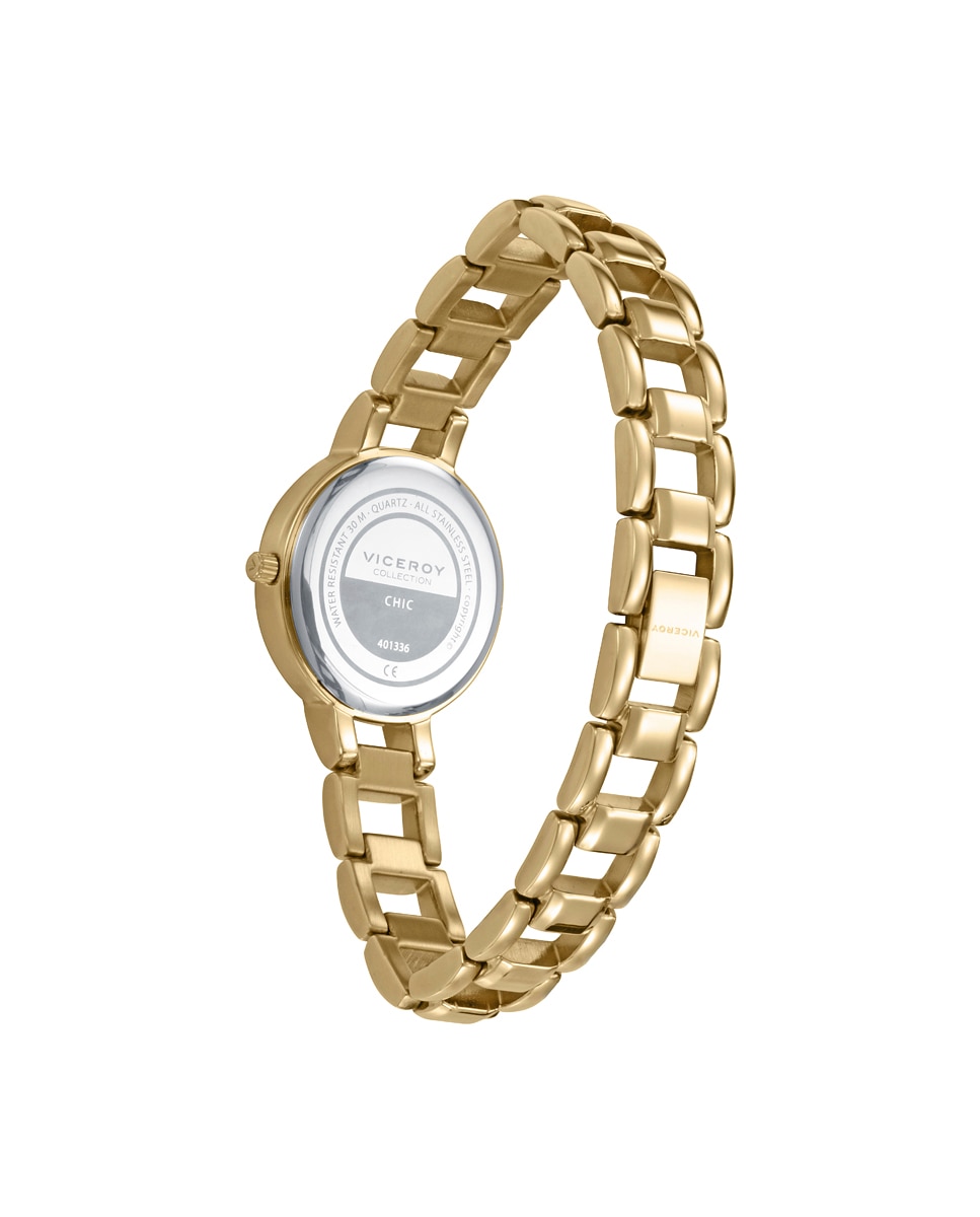 Relógio com Caixa e Bracelete de Aço Ip Dourado Dourado-2