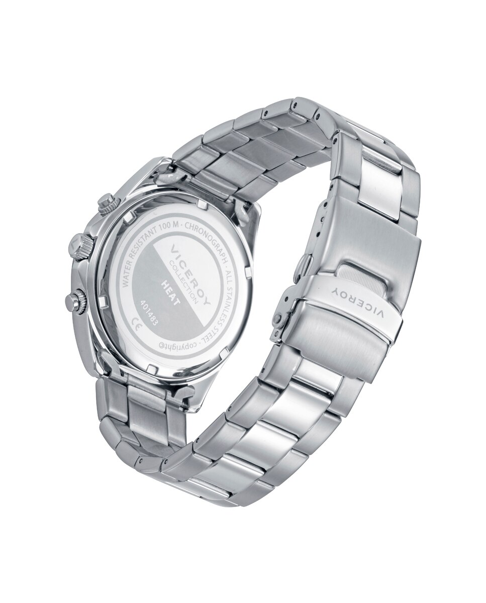 Relógio com Caixa e Bracelete de Aço Prateado-2