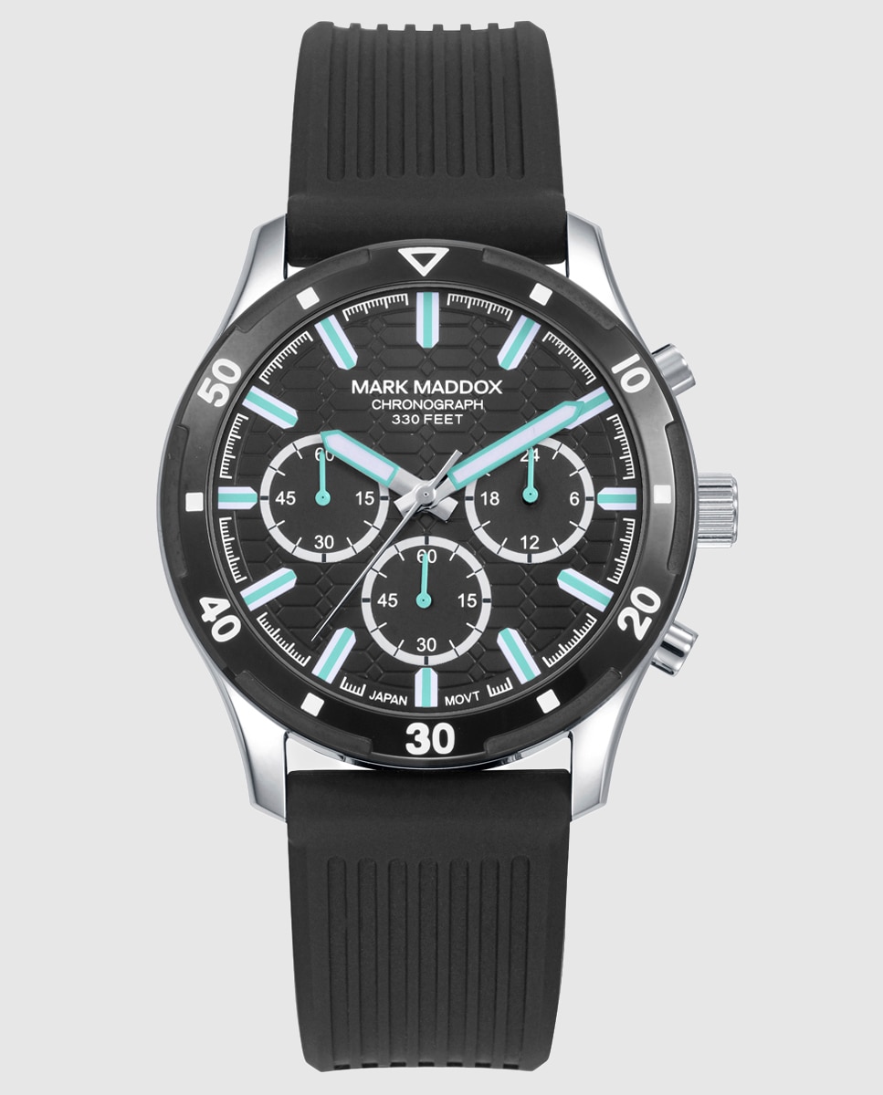 Imagem 0 de Relógio com Caixa Bitonal de Aço e Ip Preto e Bracelete de Silicone em Preto