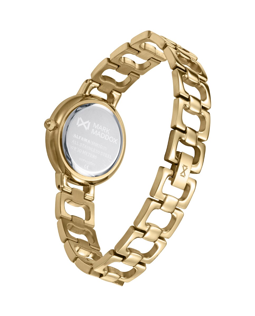Relógio com Caixa e Bracelete de Aço Ip Dourado de Aço Dourado-2