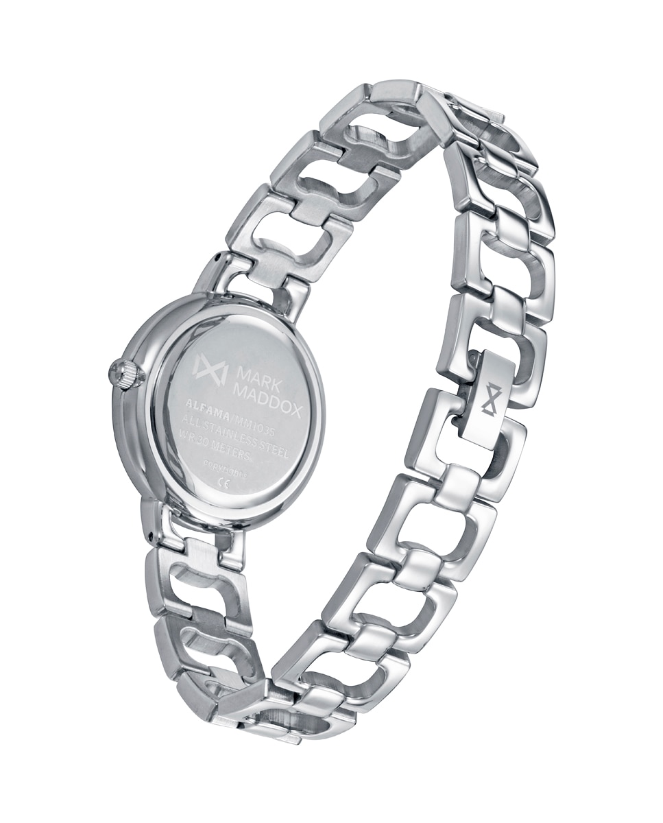 Relógio com Caixa e Bracelete de Aço Prateado-2