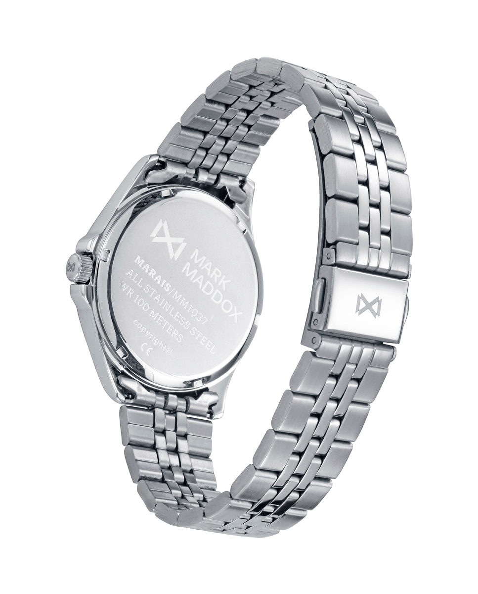 Relógio com Caixa Bicolor de Aço Ip Rosa e Bracelete de Aço Prateado-2