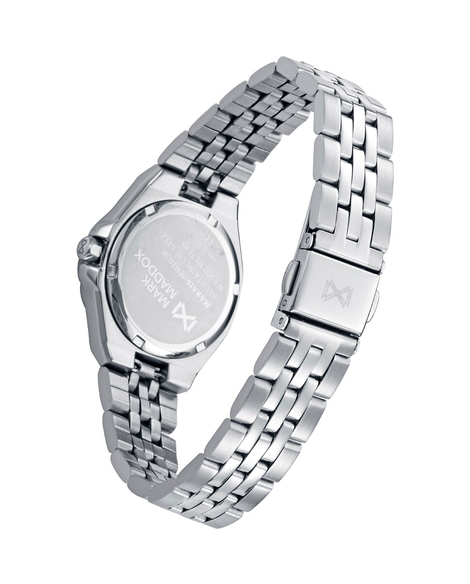 Relógio com Caixa e Bracelete de Aço Prateado-2